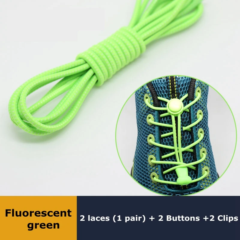1 Paar Schnürsenkel für Sneaker, elastisch, ohne Binden, Schnürsenkel, Dehnungssperre, Lazy Laces, schnelle Gummi-Schnürsenkel, runde Schnürsenkel