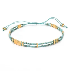 Friendship Glass Tila Beads Bracelets for Women Boho Distance Adjustable Enamel Miyuki Bracelet Charm Bangle Jewelry