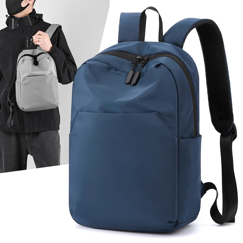 

Casual solid color backpack for outdoor travel, lightweight small backpack, Japanese style trendy solid color for boys