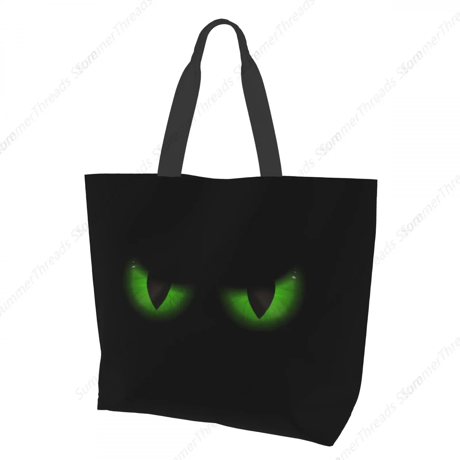 

Glowing Cat Eyes Tote Bag for Women Large Print Bags Portable Beach Bag Reusable Grocery Bags Waterproof
