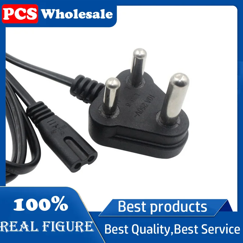 1.5 M small South Africa India eight tail plug the power cord 3 round plug 3 core cable digital camera charging wire