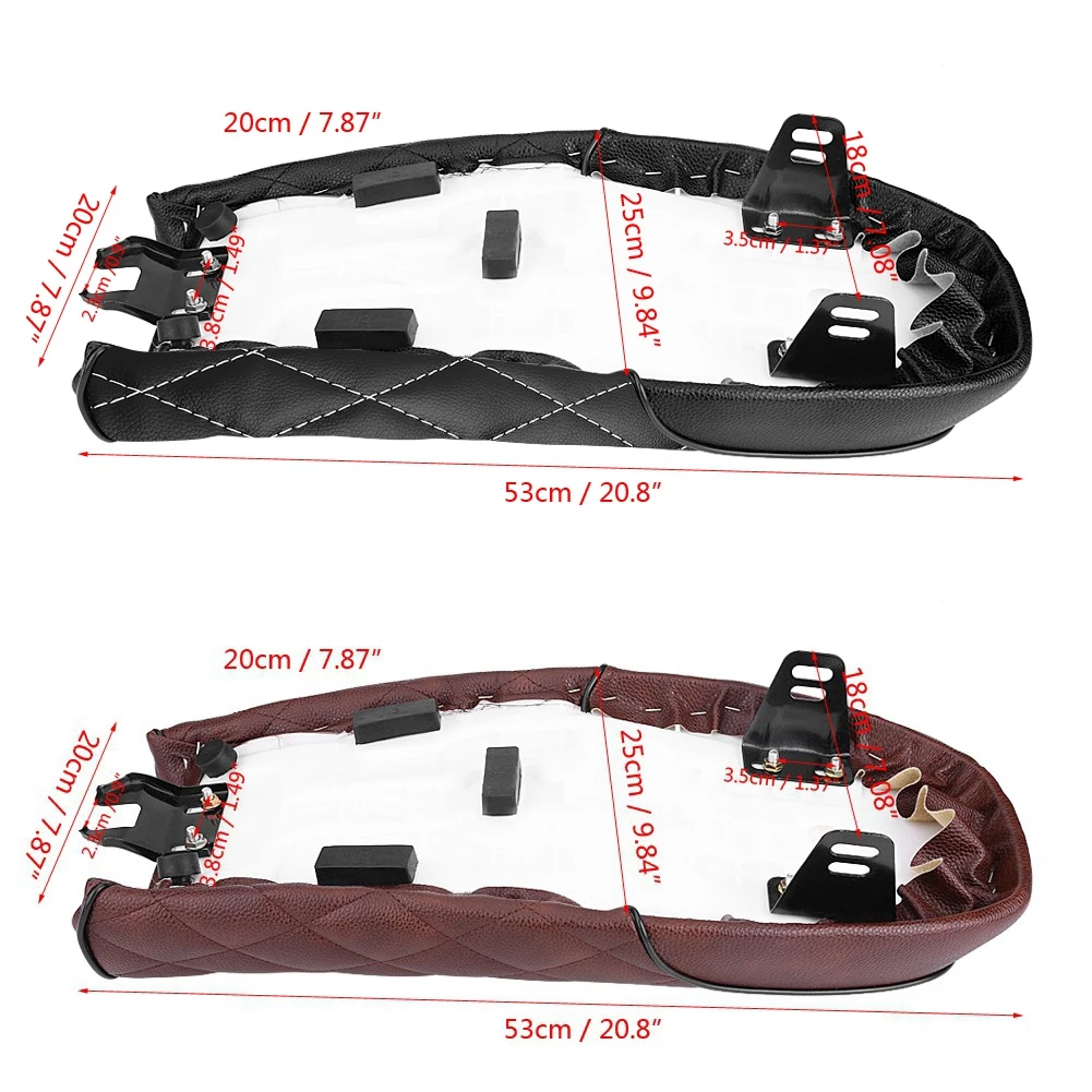 Motorcycle Saddle Flat Cushion Motorcycle PU Leather Vintage Cafe Racer Seat Flat Saddle Cushion for  CG125 GN CG CB400SS