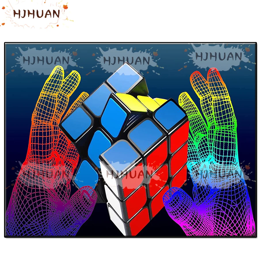 DIY Creative arts, Rubik's Cube diamond painting cross stitch full diamond square diamond embroidery mosaic Christmas gift