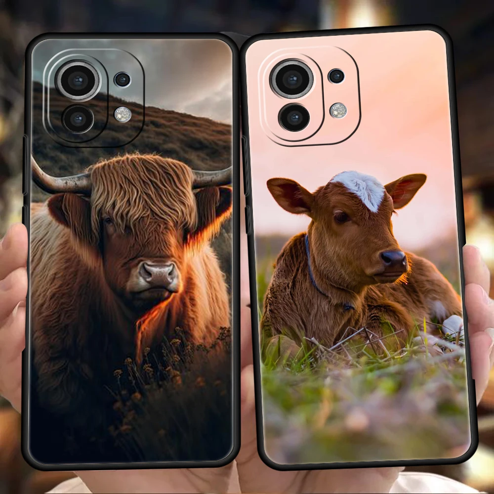 

Phone Case for Xiaomi Poco F6 F5 F4 F3 X6 X5 X4 X3 NFC M5 M4 M3 C51 C50 C55 GT 5G Soft TPU Cover Capas Cute Highland Cow Coque