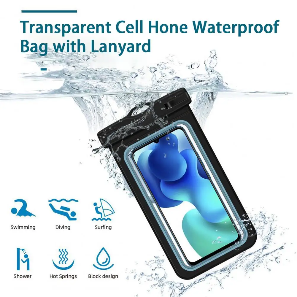 Phone Mobile Waterproof Bag with Lanyard Touch Sensitive 30 Meters Waterproof Swimming Drifting Bag Phone Dry Pouch