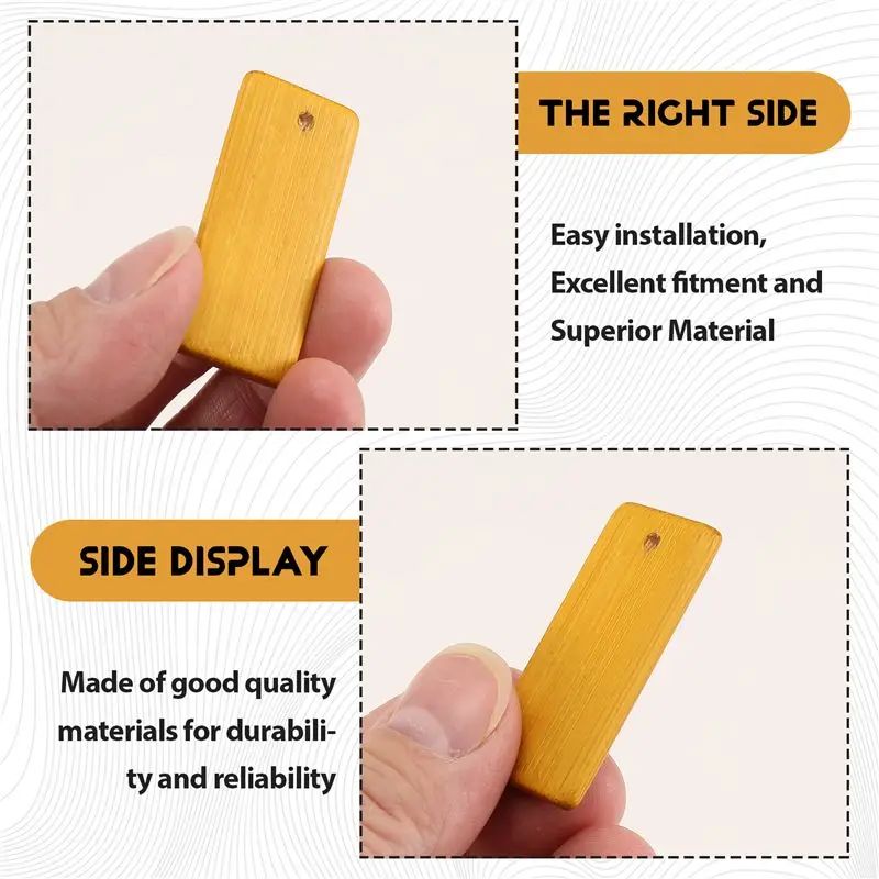 1 Apr.100Pcs 45X20mm Bamboo Tags For Keychain Rings, Bamboo Unfinished Wood Key Ring Tag