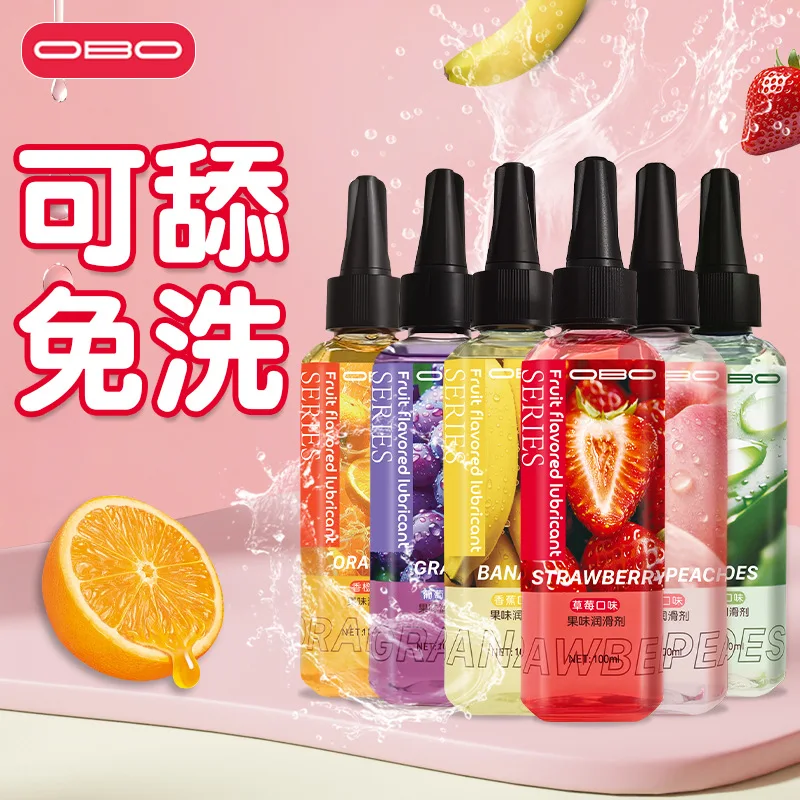 Aceite Lubricante con Sabor a Frutas de 100 ml, Lubricante a Base de Agua para Adultos, Lubricante sin Enjuague, Lubricante Sexual para Parejas