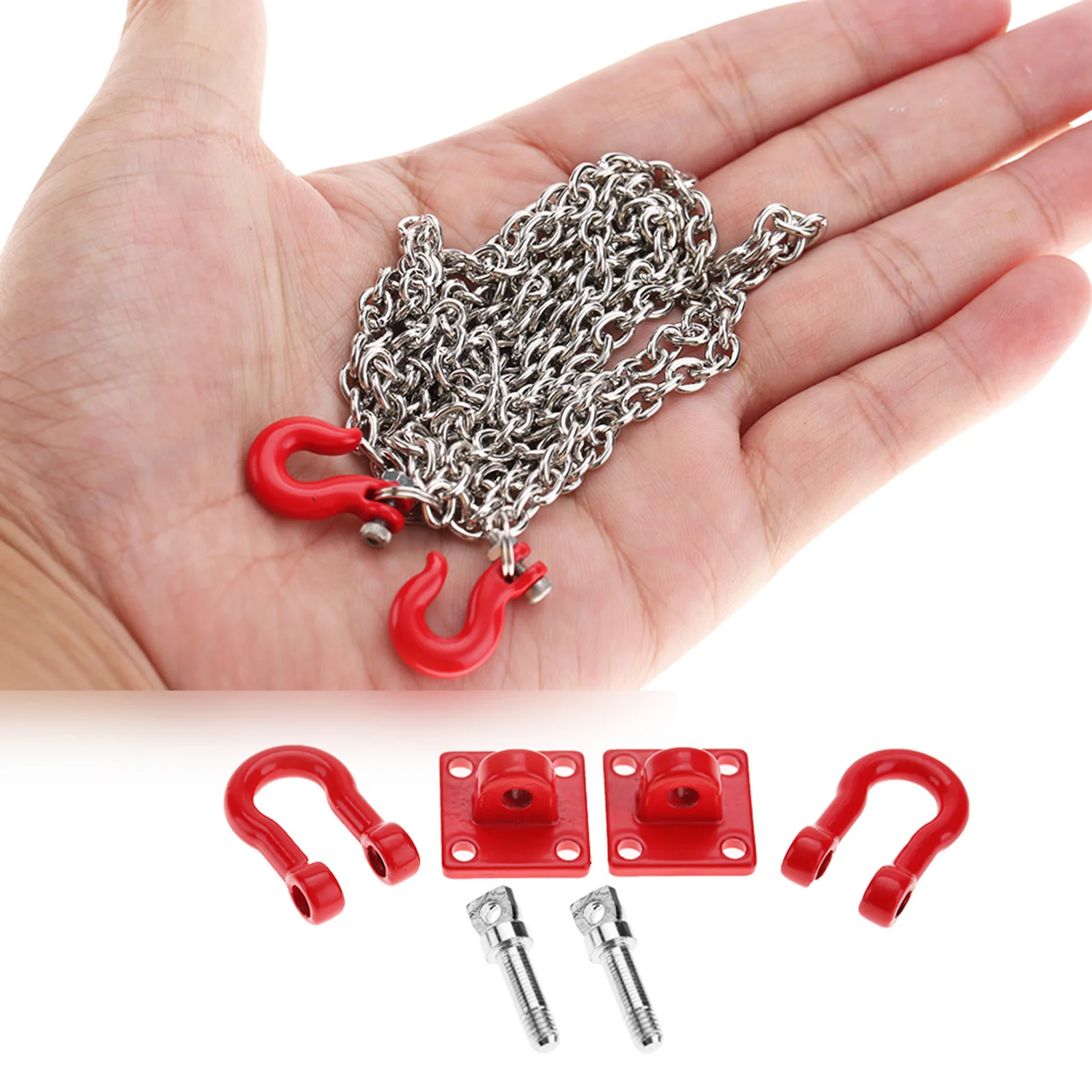 RC牽引フックチェーン U字型レスキュー牽引フックトレーラーチェーン組み立て部品 RCクライミングクローラーカー用