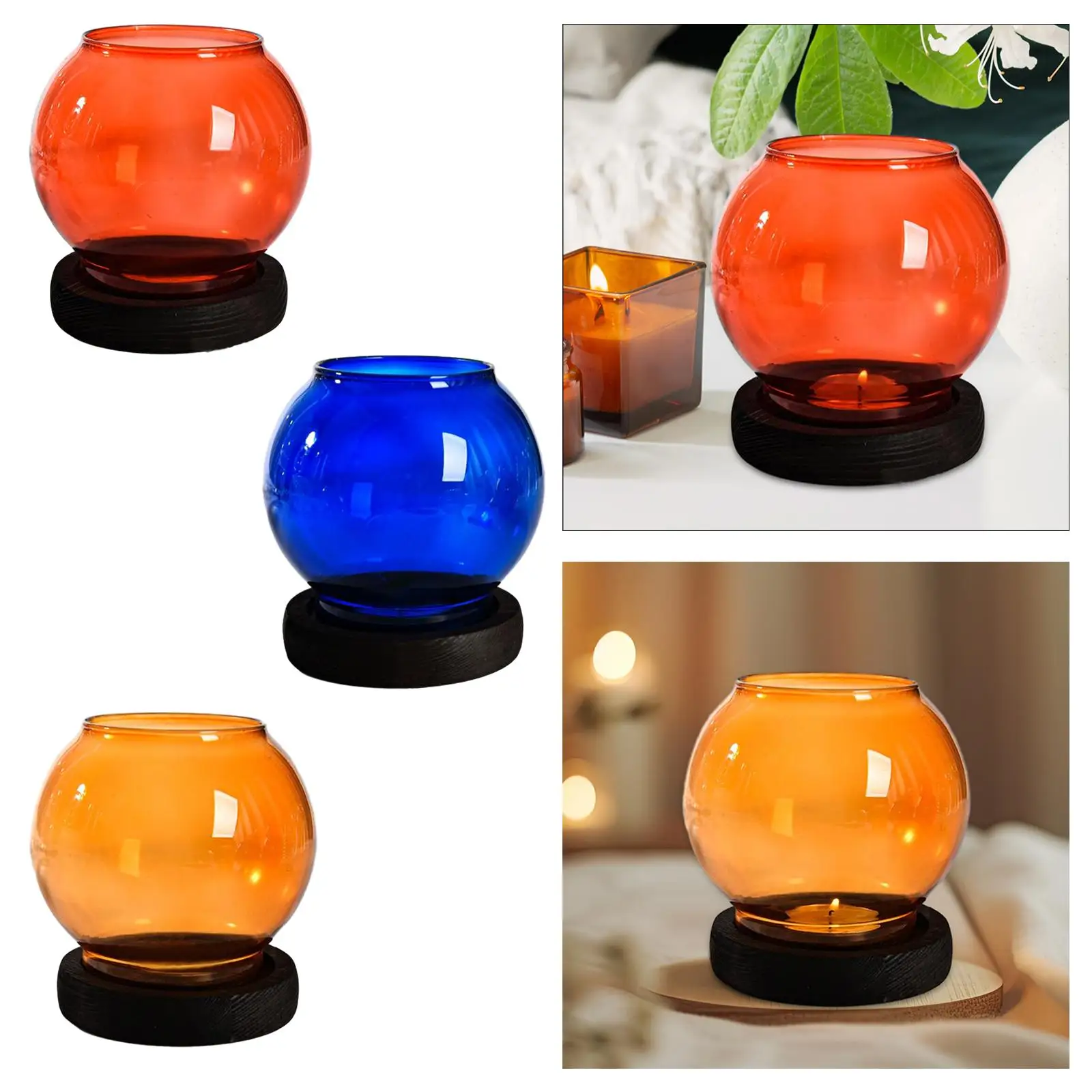 حامل شموع زجاجي شمعدان زجاجي، قطعة مركزية لطاولة الديكور الآمن لغرفة المعيشة على الطاولة الذكرى السنوية