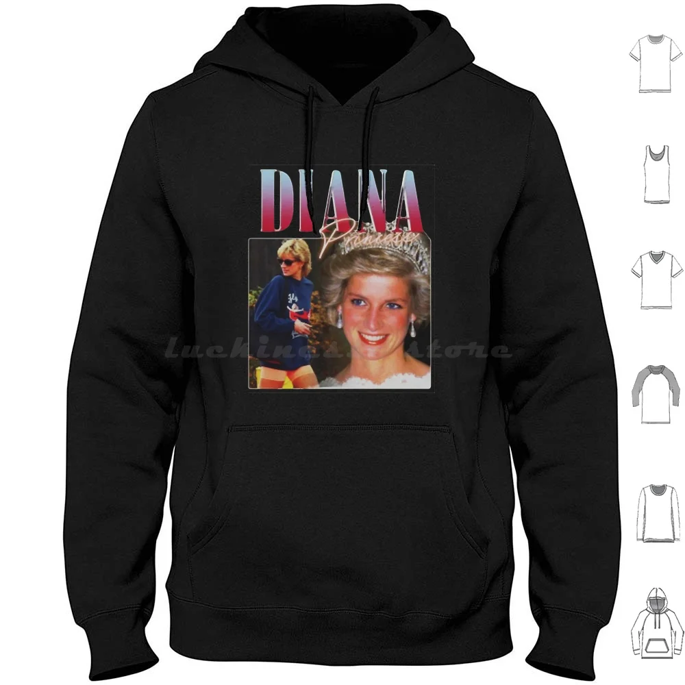 Princesa diana rap hip hop princesa diana 90s retro vintage clássico camiseta hoodies manga longa princesa diana rap hip