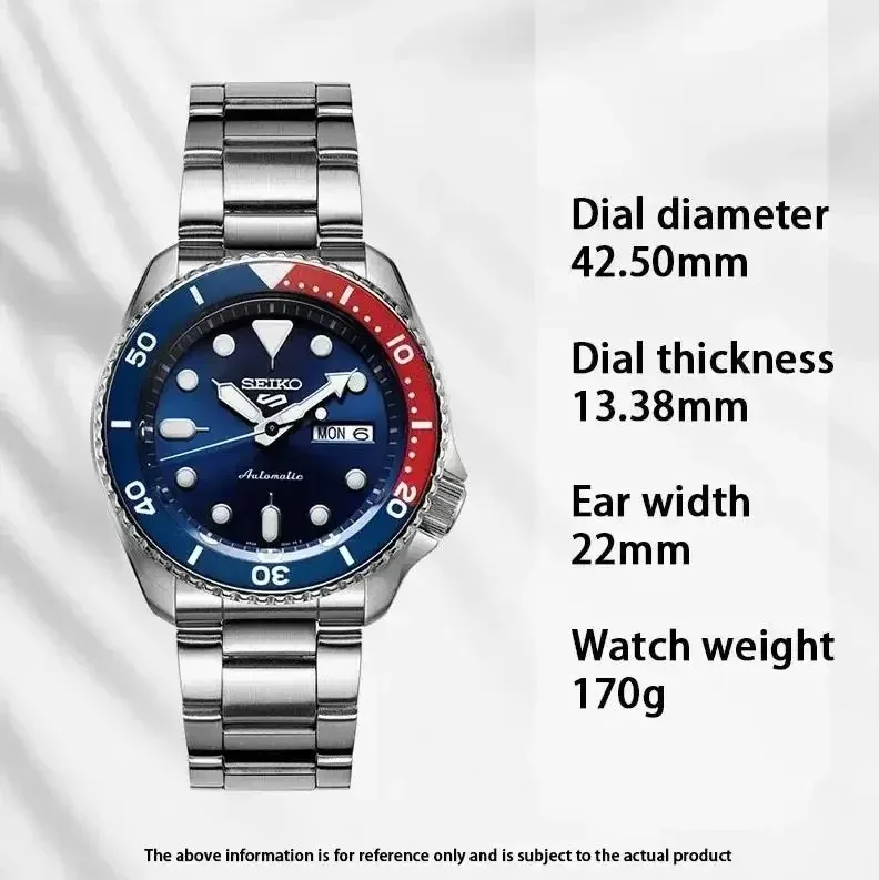 Original SEIKO Watch 5 Sports Series automatic Waterproof Steel Band Round Rotatable Quartz Classic Fashion Wristwatches