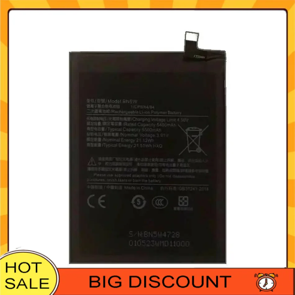 

Быстрая зарядка аккумулятора мобильного телефона BN5W, надежная замена 5500 мАч для Xiaomi Redmi Note 14 Pro 5G