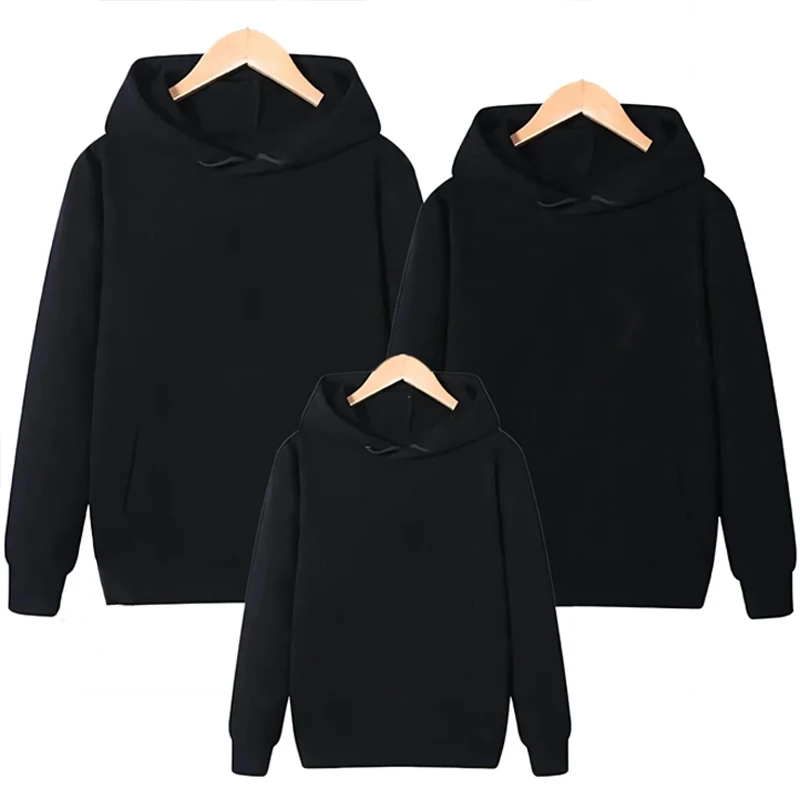 Winter Warm Hooded Parent Child Sweatshirt Fashion Family Matching Outfits Print Hoodies Men Women Kids Clothing Outwear Sweater