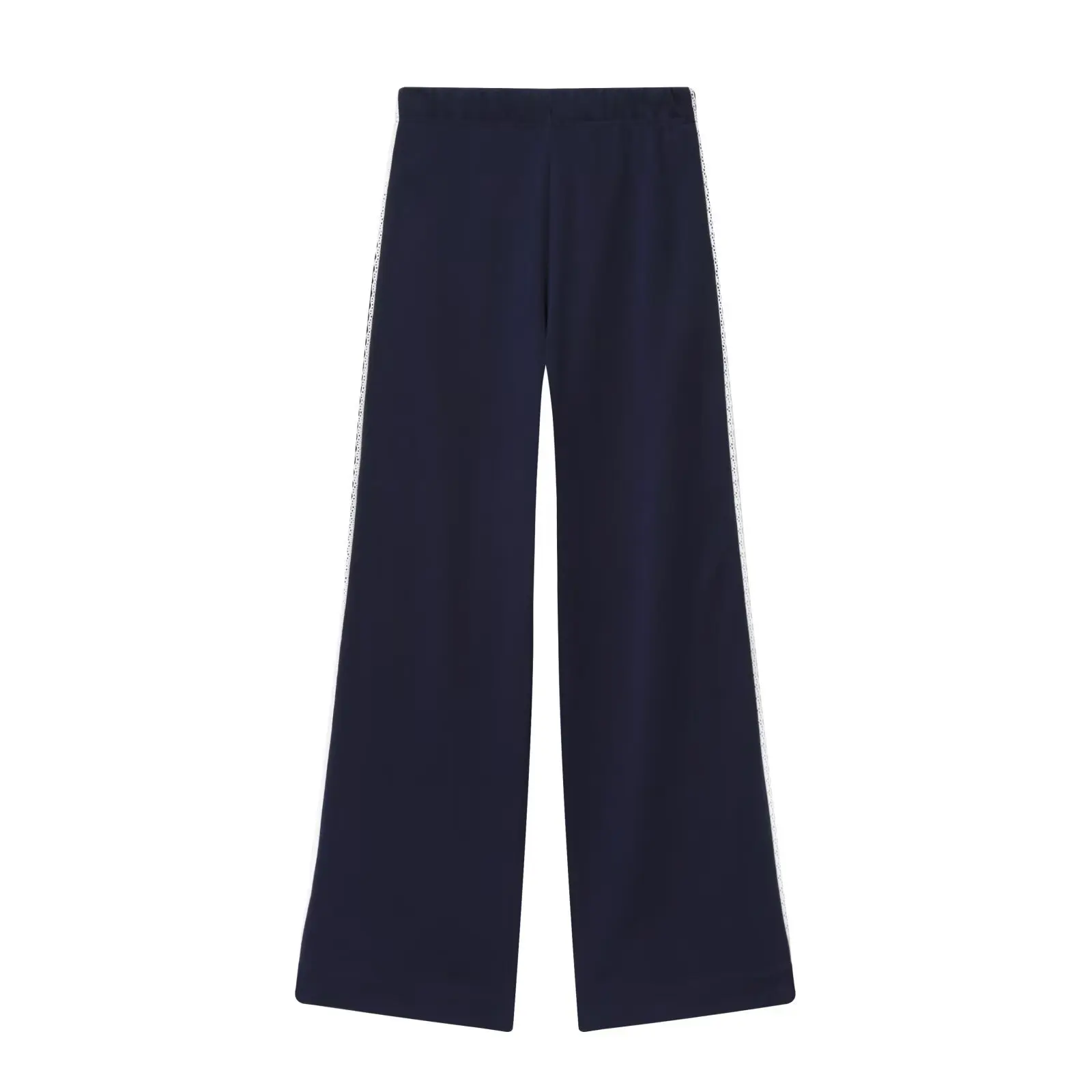 2025 moda primavera outono casual terno feminino renda gola solta zíper moletom + perna larga calças de flanela conjunto de 2 peças