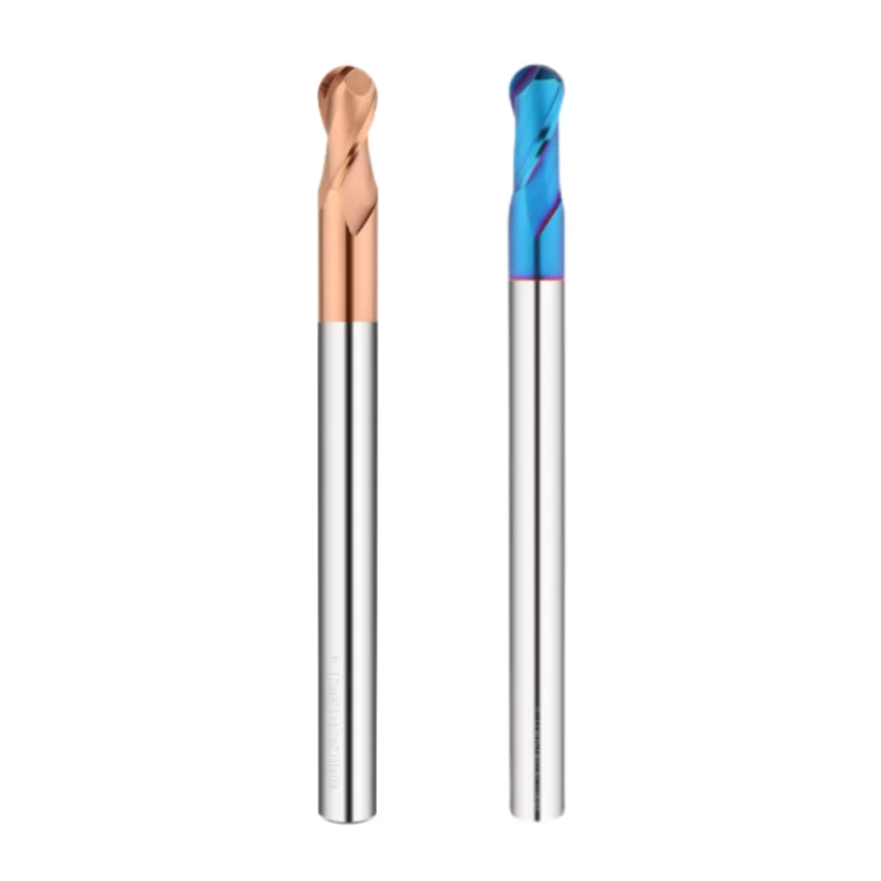 Imagem -05 - Carboneto Cimentado Total de Aço de Tungstênio Bola Cabeça 2-edge Fresa com Comprimento Total 120 150 200 Bronze Preto Revestimento Azul