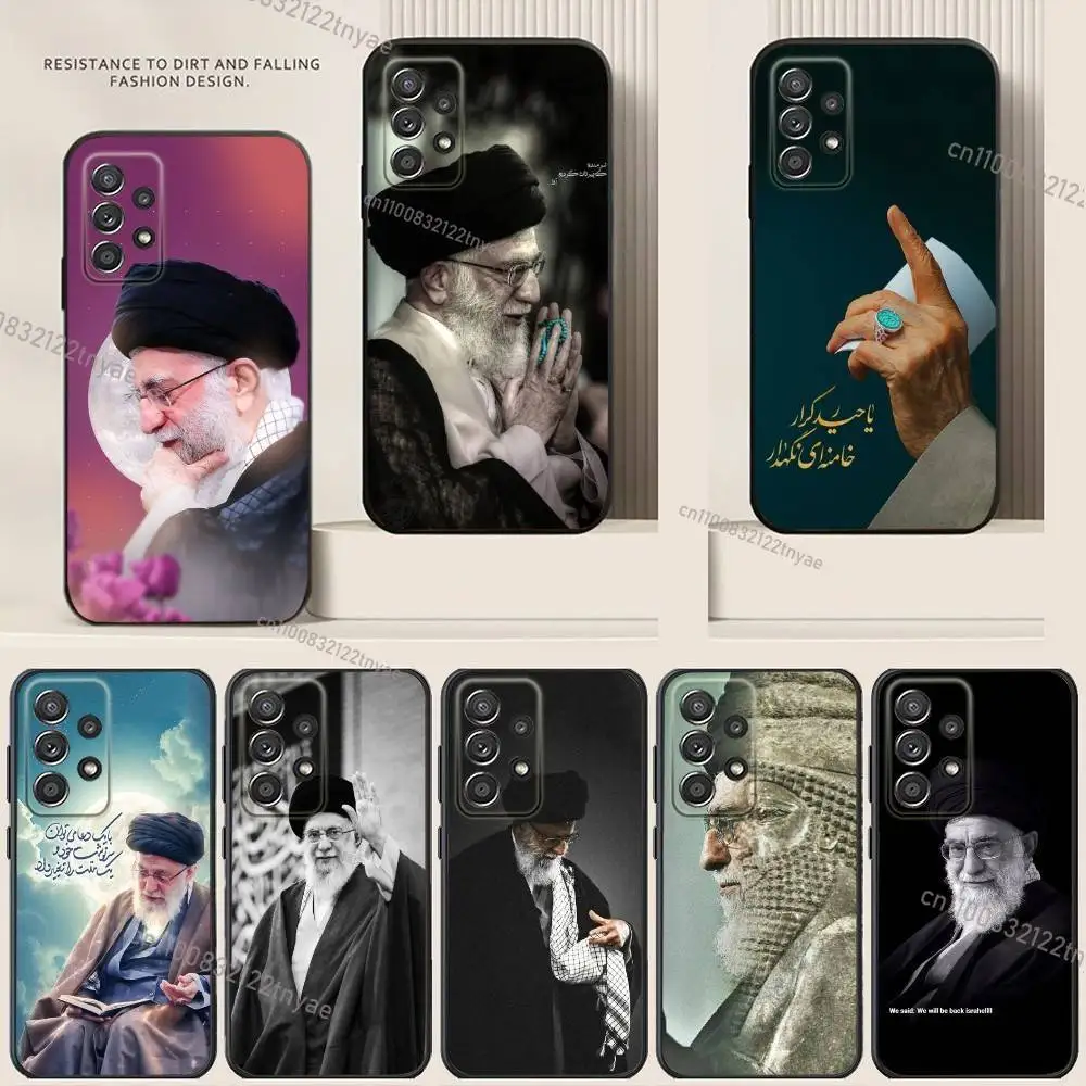 

Peace Be Upon Him K-Khamenei I-Iran Phone Case For Samsung S24,21,22,23,30,Ultra,20,Plus,Note,10,9,Black soft silicone case