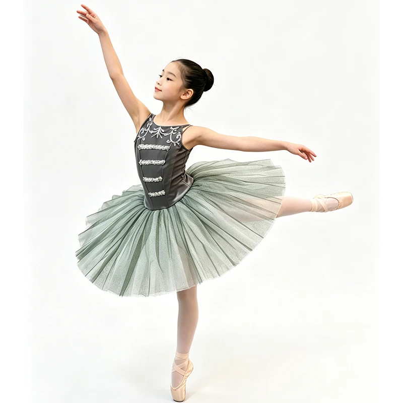 

Akeylia Grayish green professional ballet tutu women Group dance performance pancake tutu classical adult customized BLST20119