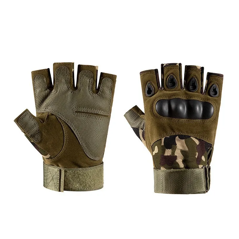 Sport Half Finger Gloves Non Slip Breathable Cycling Tactical Gloves Wear Resistant Exercise Shockproof Motorcycle Hunting Glove