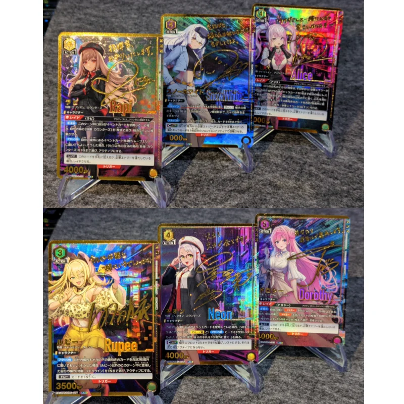 6Pcs/Set UA Cards NIKKE The Goddess of Victory Rupee Rapi Dorothy Alice Golden Sign Anime Game DIY Collection Color Flash Cards