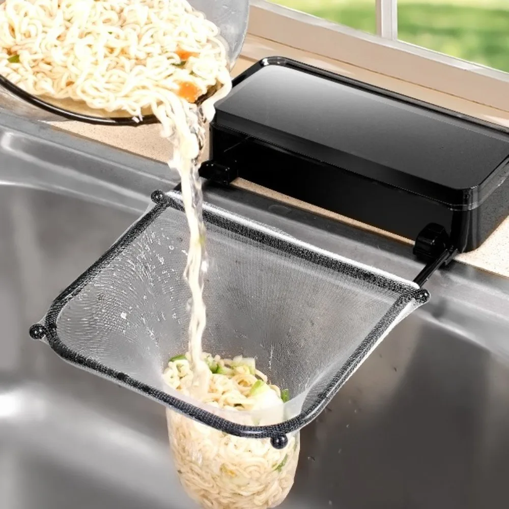 

Foldable Sink Filter Bracket Plastic Adjustable Sink Drain Strainer with Suction Cup with Mesh Bag Trash Collector Hotel