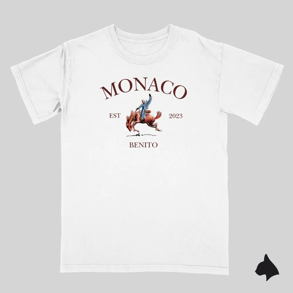Monaco Bad Bunny Print T-shirt Men Women Top Streetwear Oversized Y2k Short Sleeve Cotton Soft Fashion Female Male Tee Shirts