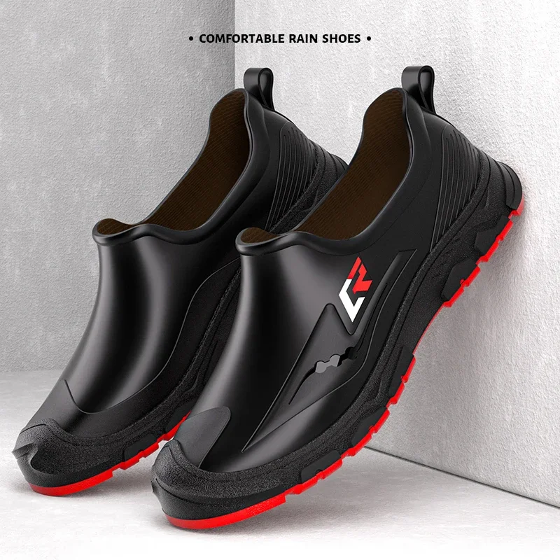 

Waterproof rain shoes low-top men's non-slip rain boots wear-resistant car wash work shoes casual fishing shoes