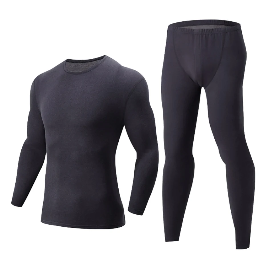 2/4 Stück Herren Einfarbig Einfache Herbst Und Winter Thermo-unterwäsche Bequeme Und Lässige Bottoming Unterwäsche Teenager Pyjama – Detail 30