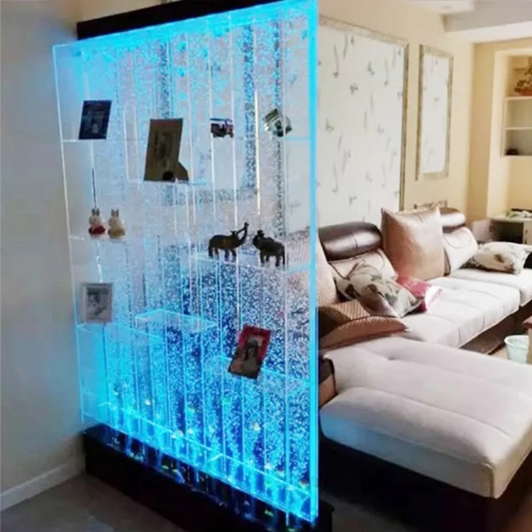 Elegant Modern Design Large-Scale Custom Acrylic Water Bubble Wall Screen Printed Water Curtain Fountain As Room Divider