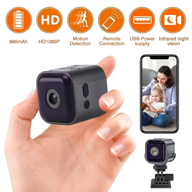 

1080P Mini WiFi Camera APP Remote Control Infrared Night Vision Camcorder Motion Sensor Video Recorder Two-way Voice For Home