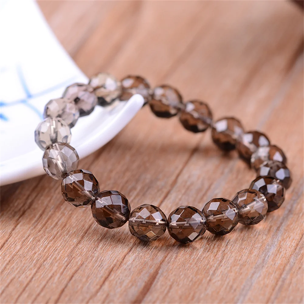 Natural 5A Tea Crystal 128 Faceted Bracelet For Men And Women Couples Tea Crystal Bracelet