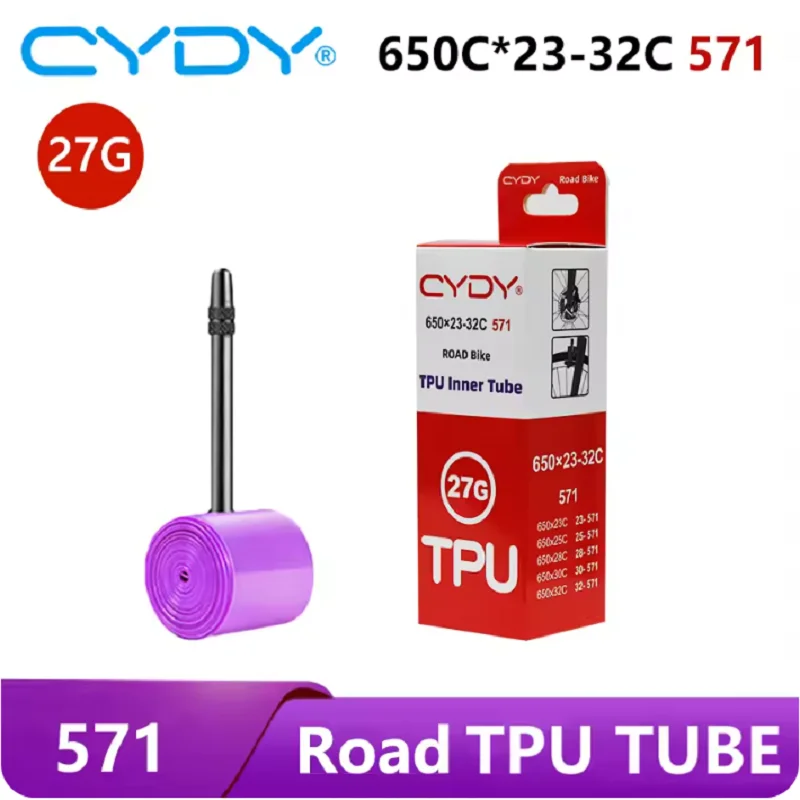 Велосипедная камера CYDY из ТПУ для шоссейных велосипедов, 650x23C, 25C, 26C, 27C, 28C, 30C, 32C, 27 г, с французским ниппелем