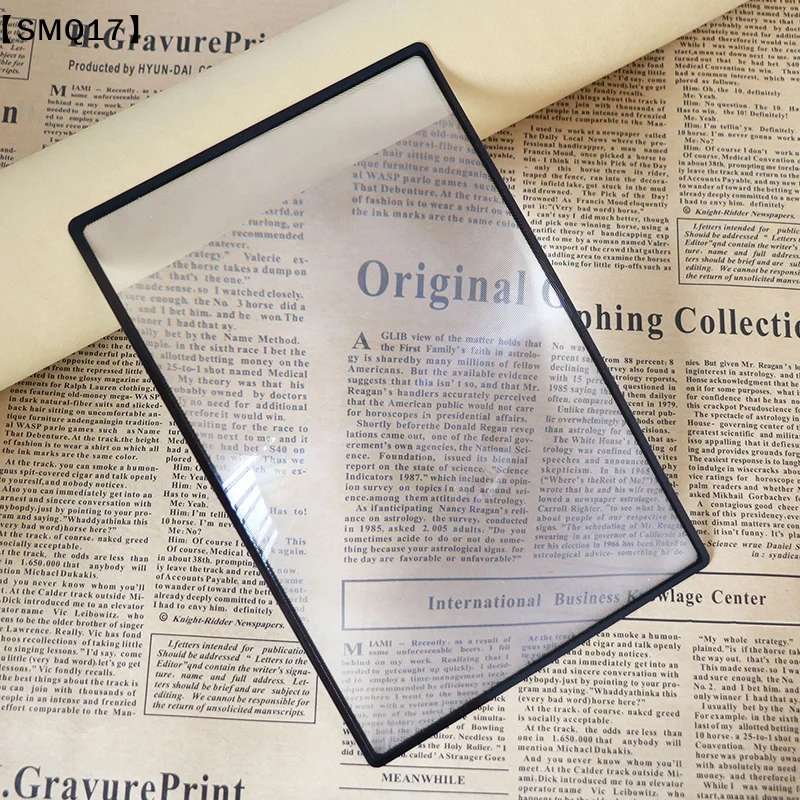 Magnifying Glass A5 Full Page Large Sheet Magnifier Magnifying Glass Book Page Magnification 3X Ultra-thin Magnifier Loupe【SMQ】