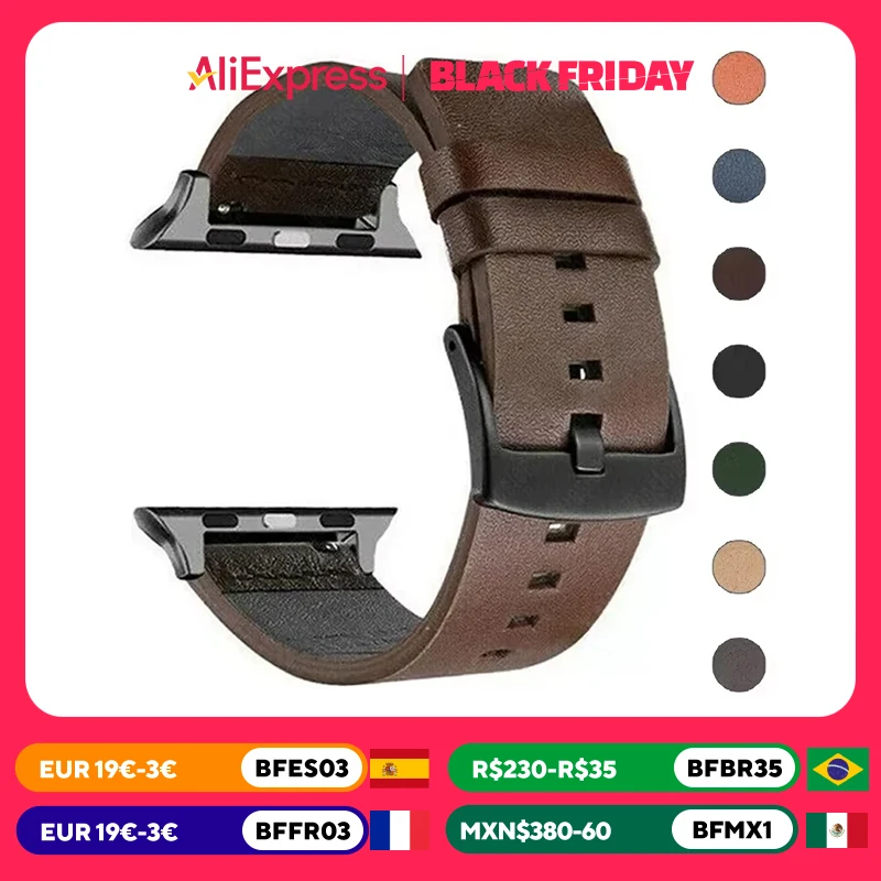 Leather strap For Apple watch band 46mm 45mm 44mm 49 41 40 42 38mm wristband correa bracelet iWatch series ultra 10 9 5 6 SE 7 8