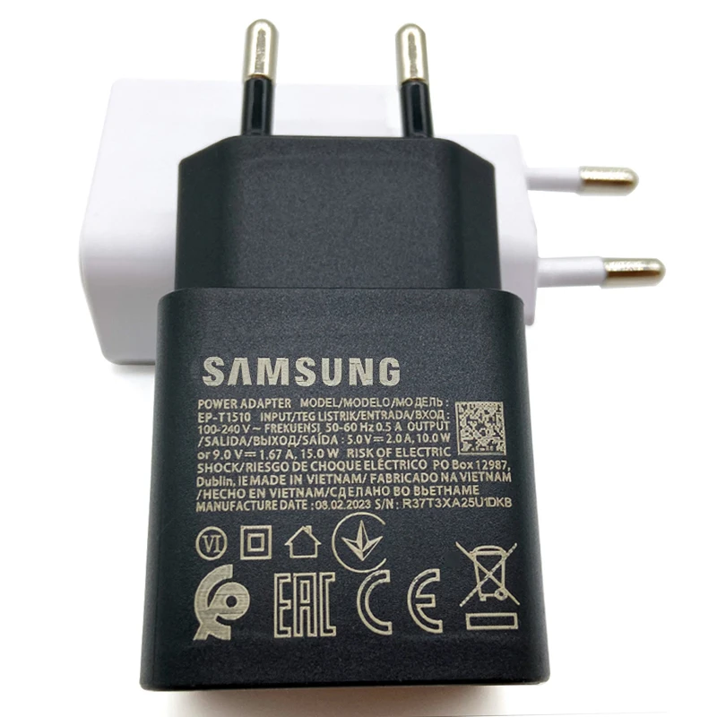 Samsung Fast Charger USB C PD 15W adattatore di alimentazione da parete a ricarica rapida per Galaxy A05 A05S A05 A15 A13 A14 A23 F42 M14 M32 S10 S9