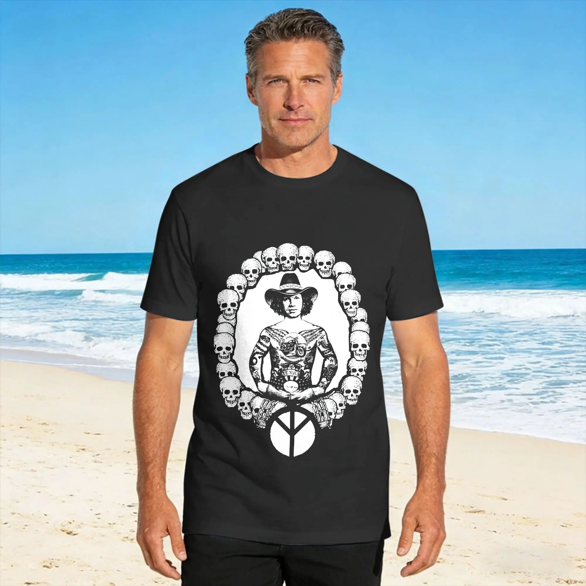 DAVID ALLAN COE RUSSIAN CRIMINAL T Shirt Men  Vintage T Shirts Summer O Neck Harajuku Tees Custom Logo Plus Size Clothing