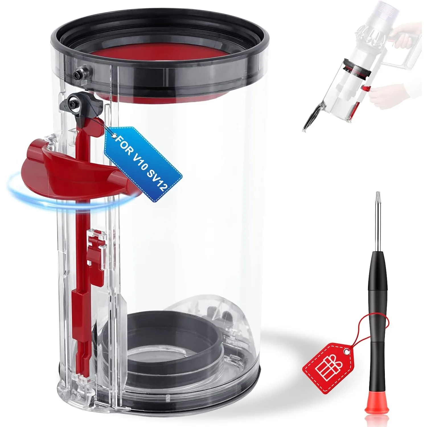 

Крышка пылесборника и постфильтр контейнера, совместимый с Dyson V10 SV12, замена большого контейнера для Dyson, часть с HEPA-фильтром