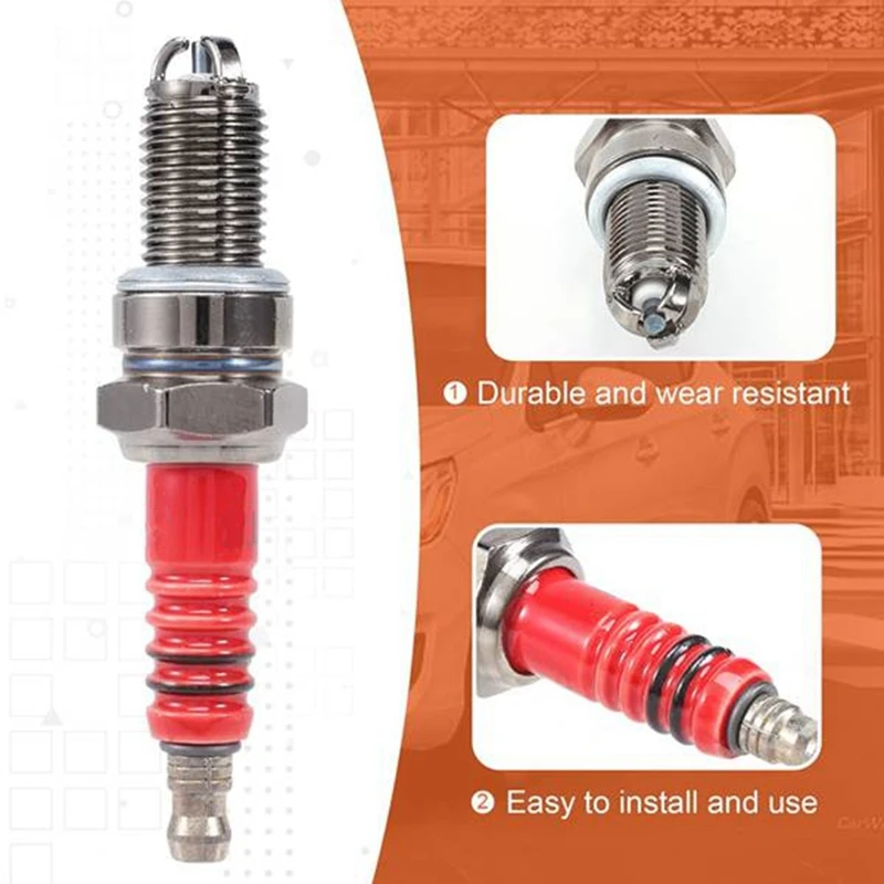 10 Pcs 3-Electrode Spark Plug D8TC For 125Cc 150Cc 200Cc 250Cc Motorcycle Scooter ATV Quads