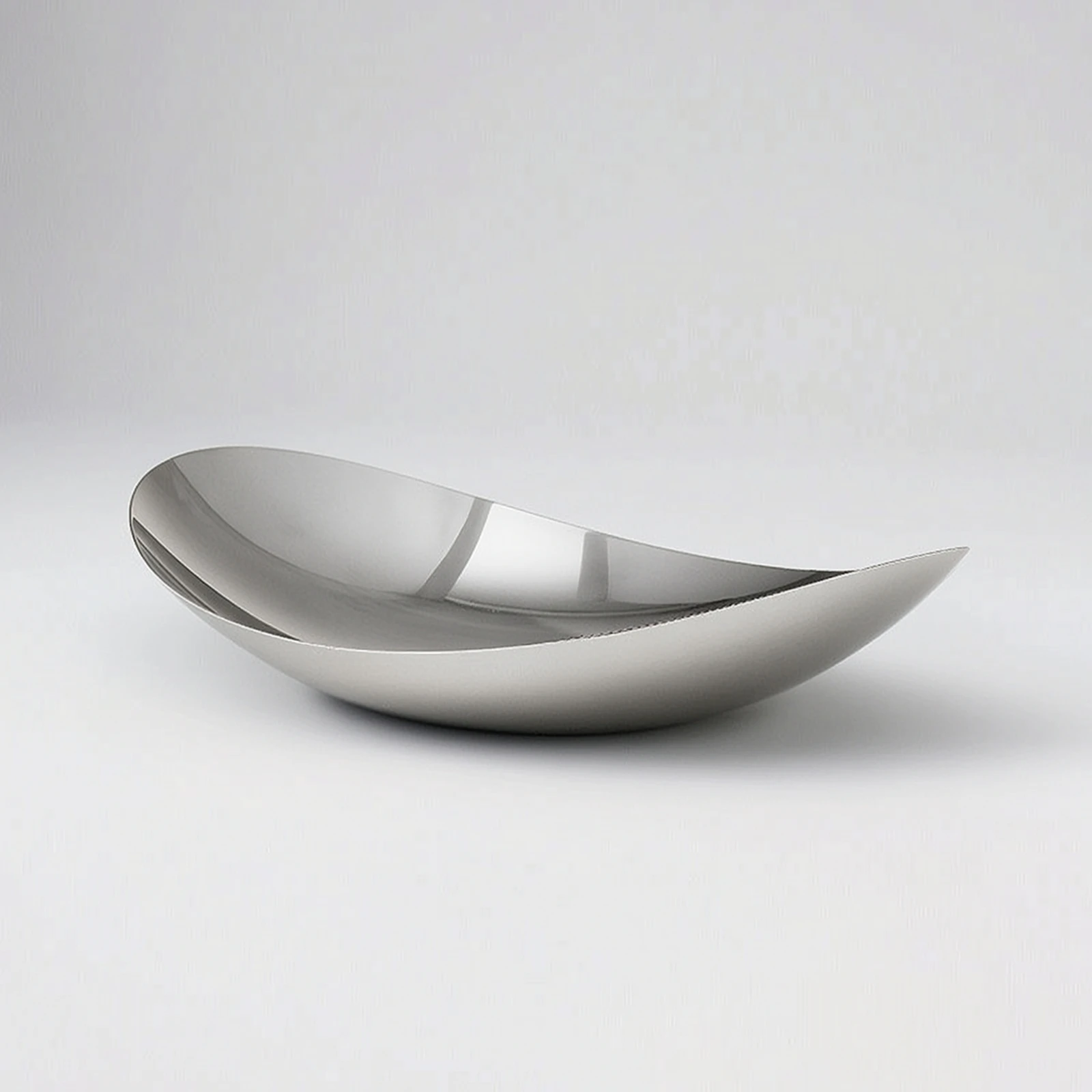 Stainless Steel Fruit Bowl Oval Boat-Shaped Bowl Serving Dish Rust Resistant Nordic for Dining Table, Entryway Console