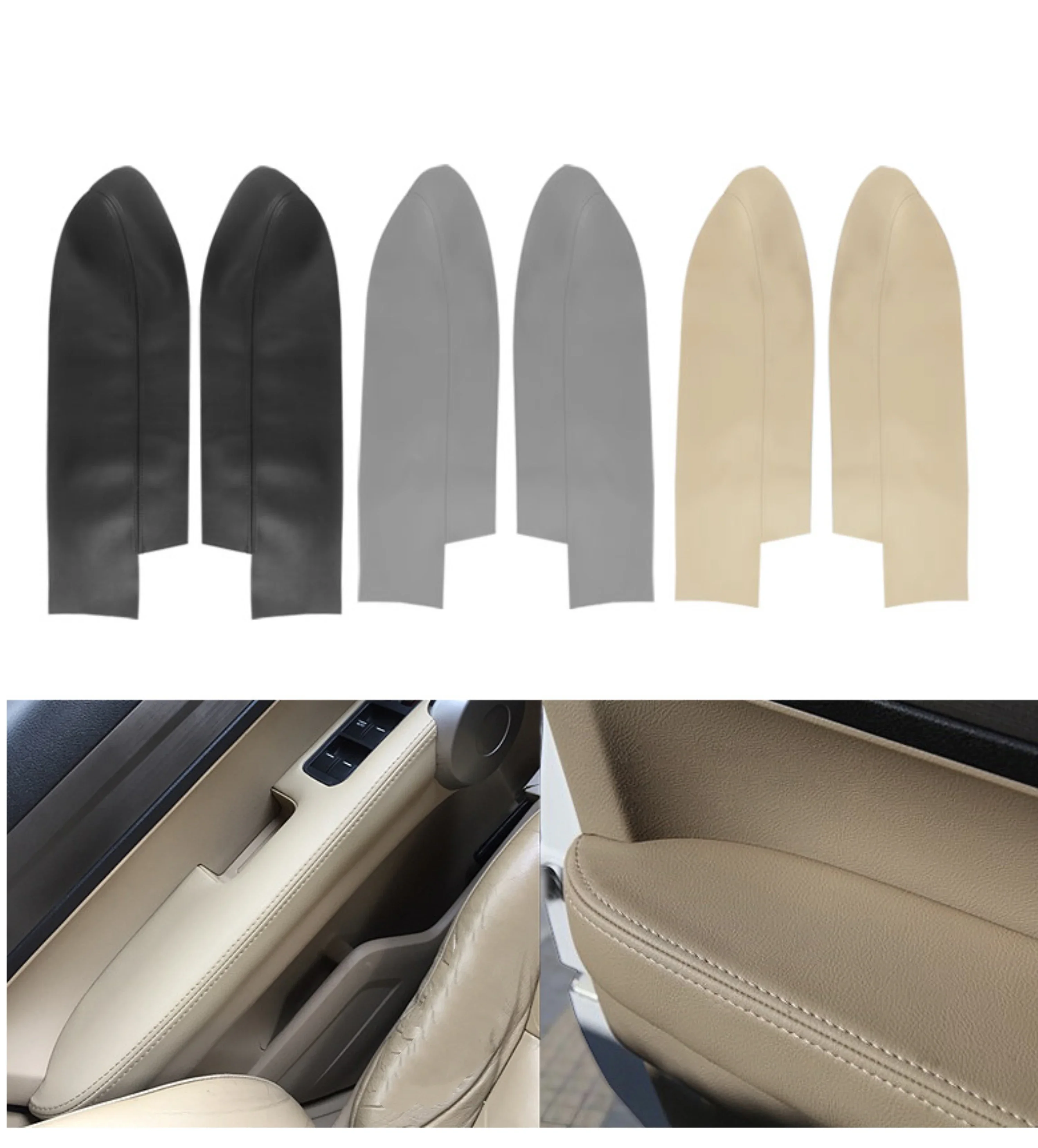 Pop For Honda CRV CR-V 2007 2008 2009 2010 2011 Microfiber Leather Front Door Panel Armrest Cover Protective Trim