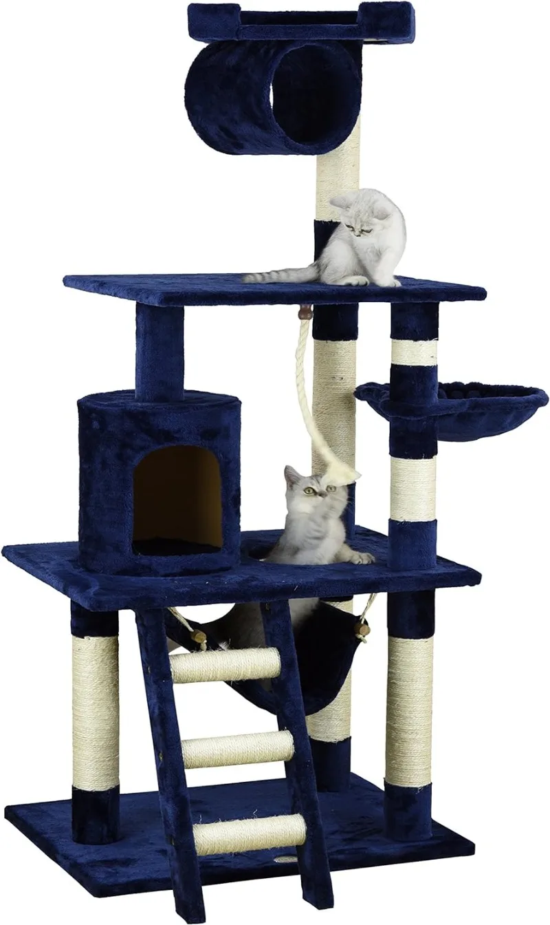 Imagem -06 - Vai Pet Club Árvore de Gato Clássico Faux Fur Finish Sisal Rope Scratcher Bege 62 h