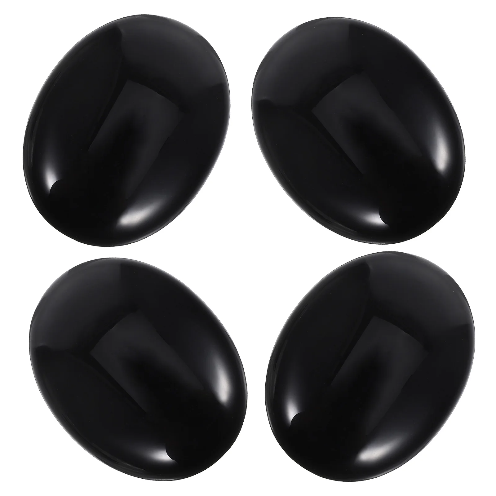 

4pcs Black Obsidian Massage Stone Natural Gemstones Pocket Crystal Polished Healing Tool Relaxation Therapy Energy Stones