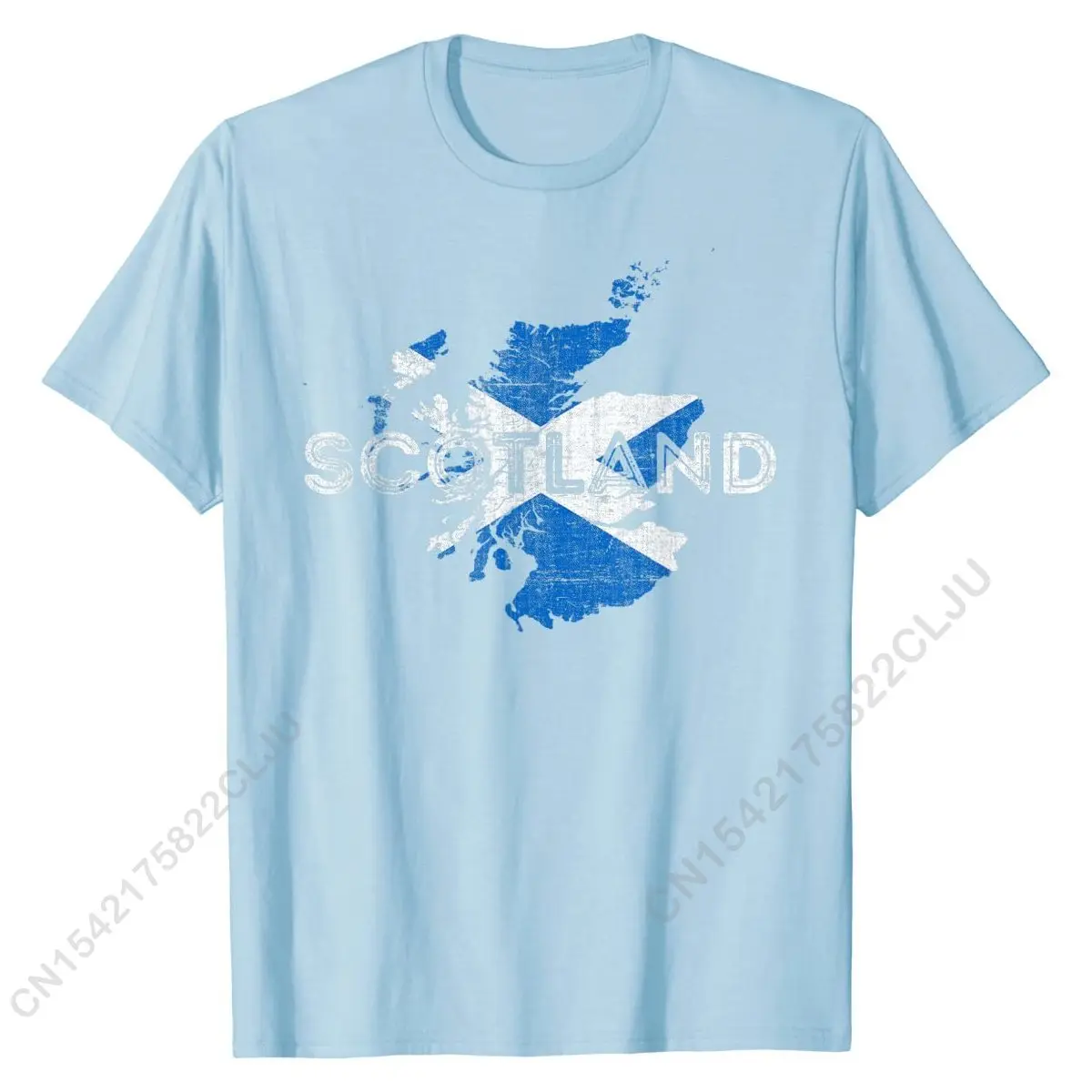 Scottish Map And Flag Souvenir - Distressed Scotland T-Shirt Faddish Casual T Shirts Cotton Tops & Tees For Men Normal