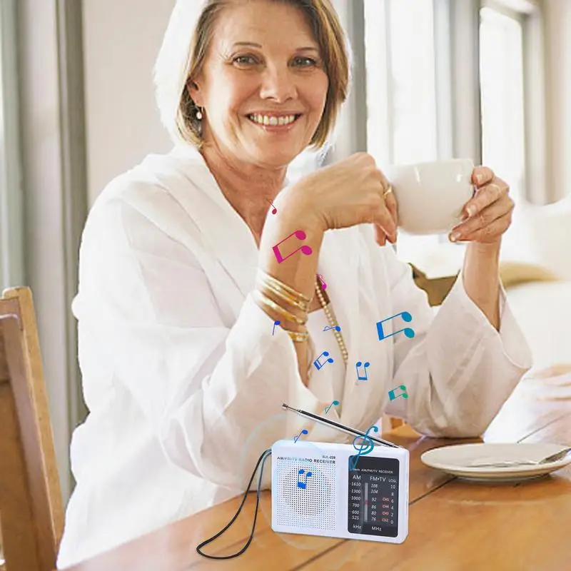 Compact Radio Battery Operated Am/Fm Stereo Radios Enjoy Music Anywhere with Compact Design Ultra-Wide Signals Wrist Strap