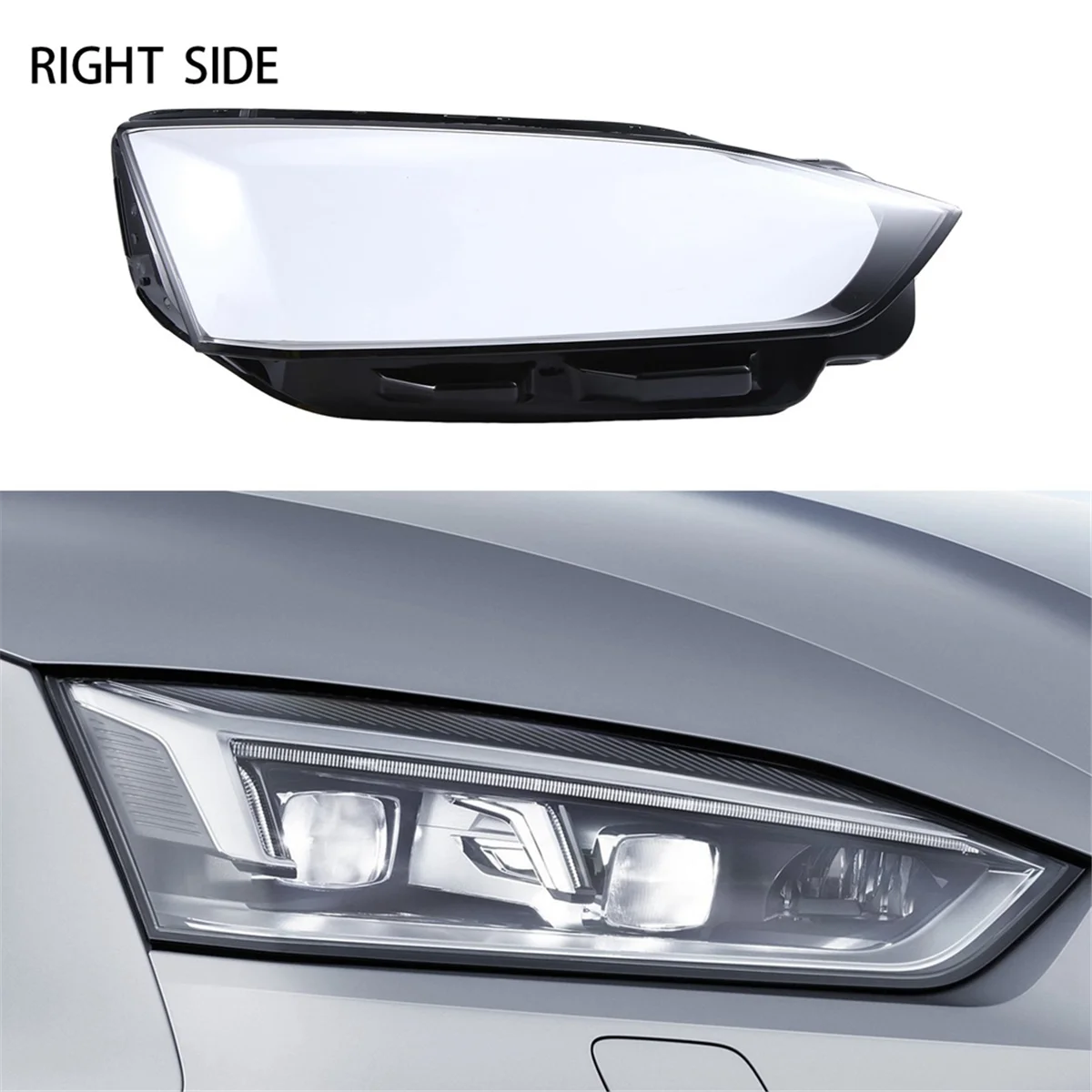 Car Headlight Lens for Audi A5 2017-2020 Front Head Light Lamp Cover Transparent Mask Shell Lampshade Glass Right