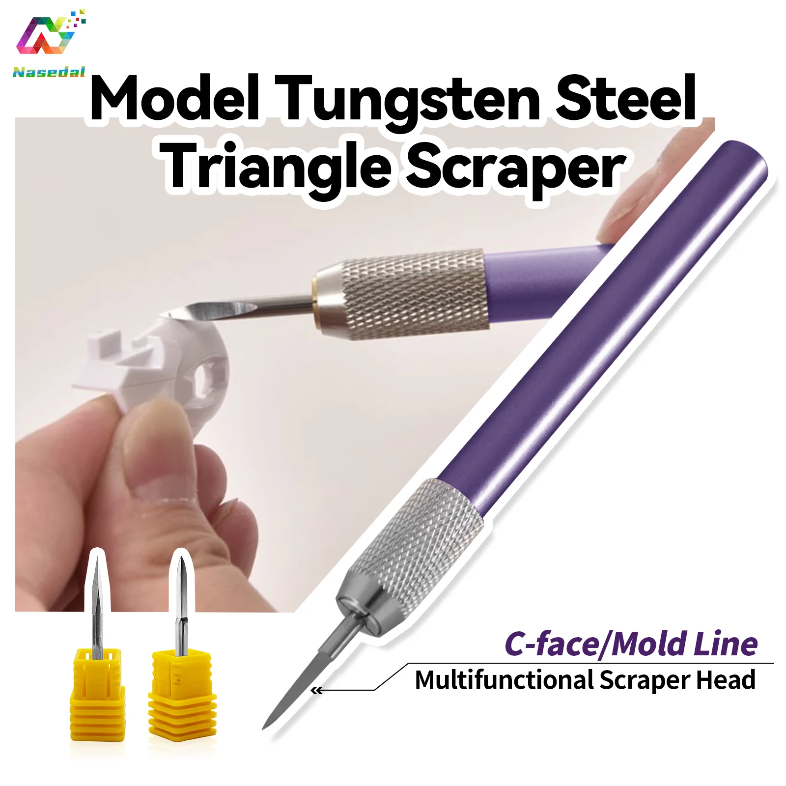 Metal Scraper Knife for Gundam Model Making Tool Triangle Engraving Knife C-Surface/Line Carving Scraper Line Engraving Tool