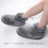 1 Pairs Winter USB Electric Heating Shoes Women Men Foot Warmer Heated Shoes Snow Boots Plush Heating Slippers Indoor Outdoor