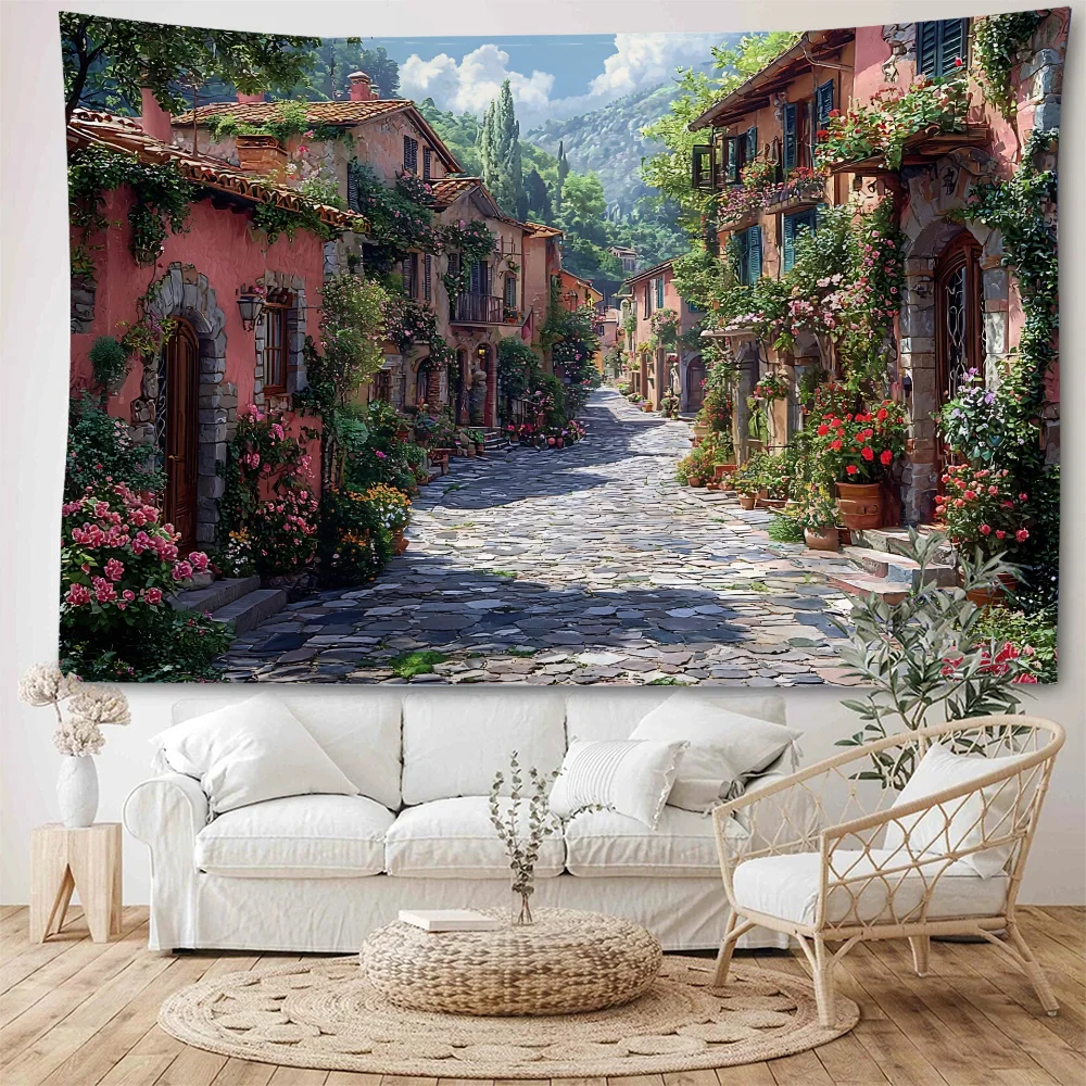 

Beautiful ancient streets, towns, streets, scenic backgrounds, decorative tapestries, home backgrounds, wall decorations