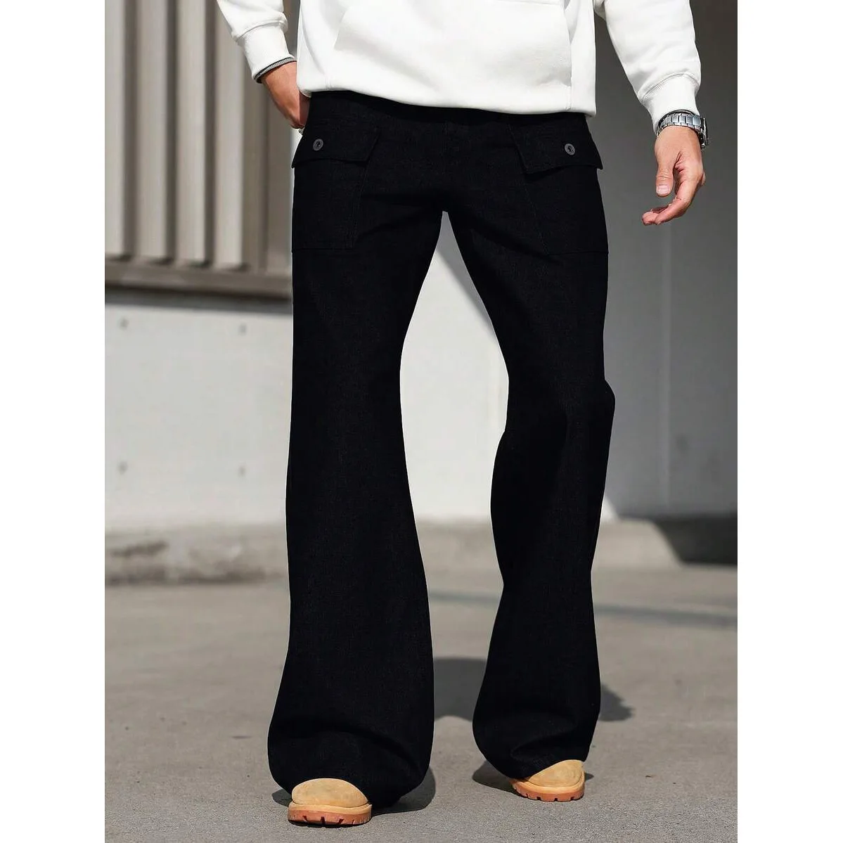 Multi-pocket Tooling Micro-pull Jeans Men's Retro Loose Drape Wide-leg American Street Trend Trousers