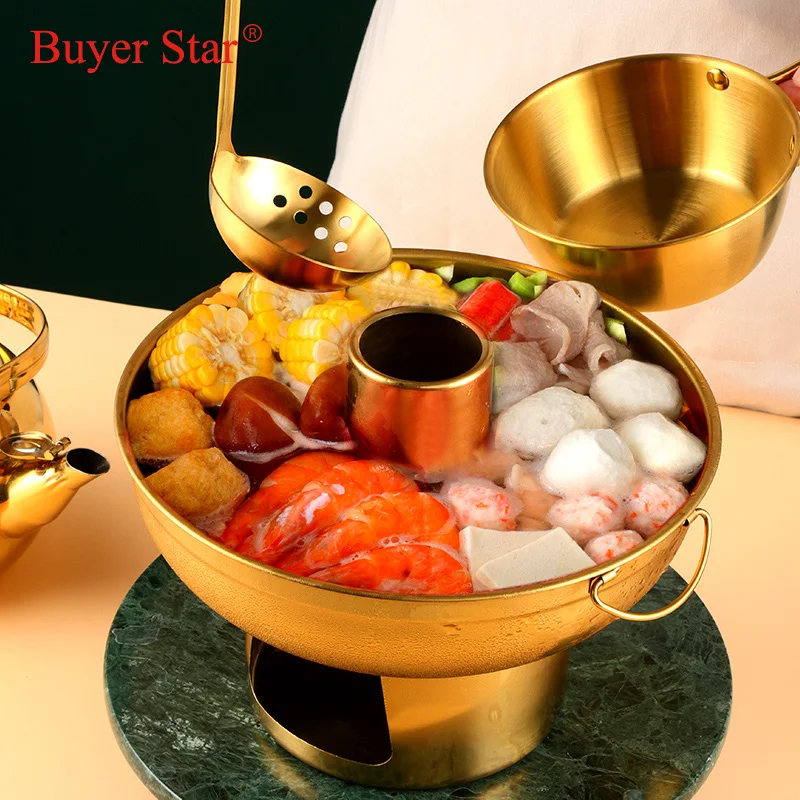 Hot selling Mini dry ice pot stainless steel hot pots for dessert ice cream milky tea for home buffet restaurant