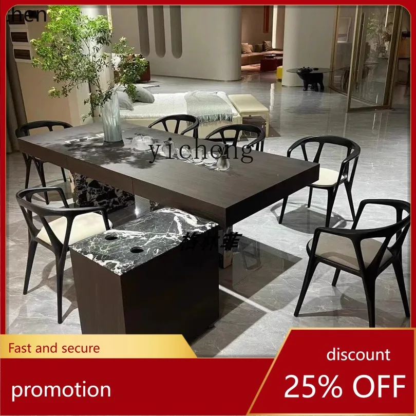 

HXL solid wood tea table reception table minimalist designer villa tea table simple marble